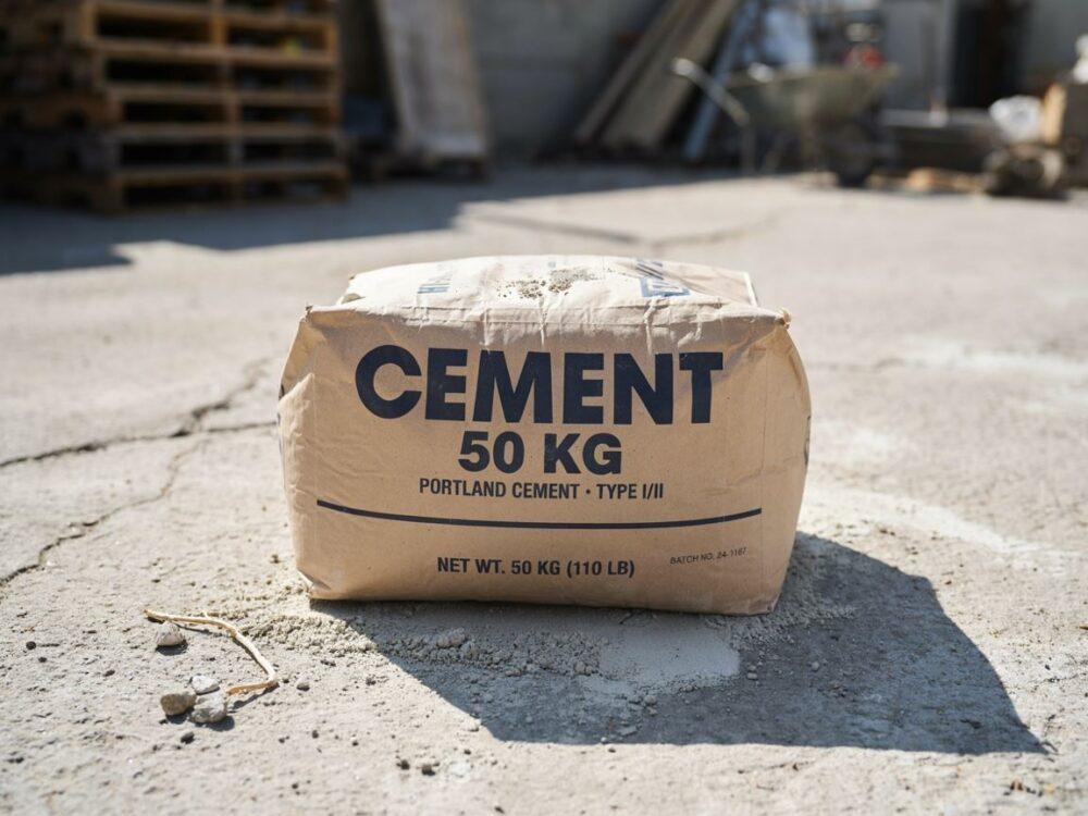 ciemny cement w worku