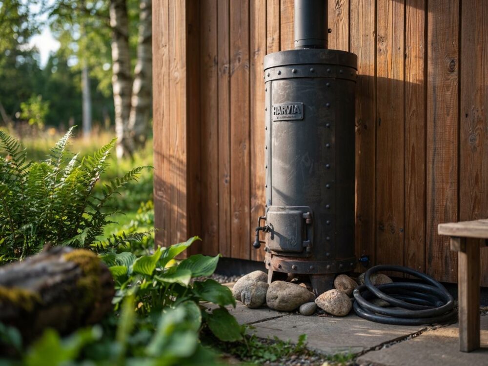 sauna ogrodowa z piecem